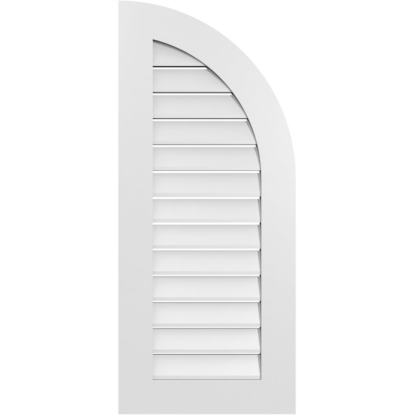 Ekena Millwork Quarter Round Top Right Surface Mount PVC Gable Vent w/ 3-1/2"W x 1"P Standard Frame, 18"W x 42"H GVPQR18X4201SF - main